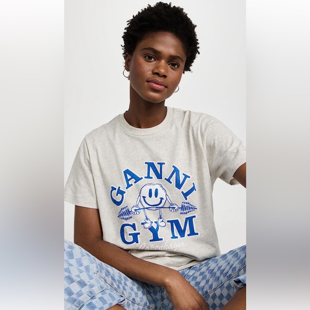 Ganni Light Jersey Ganni Gym Relaxed T-Shirt
